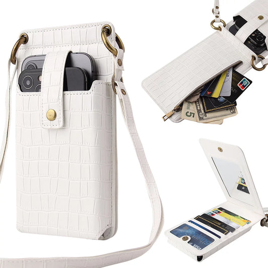 Crossbody Cell Phone Bag with Mirror