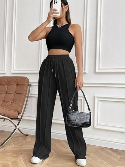 Drawstring Wide Leg Pants