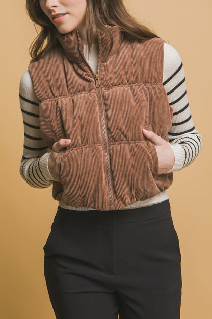 Corduroy Puffer Vest