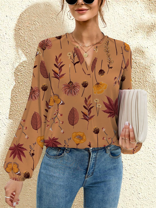 Printed Long Sleeve Blouse