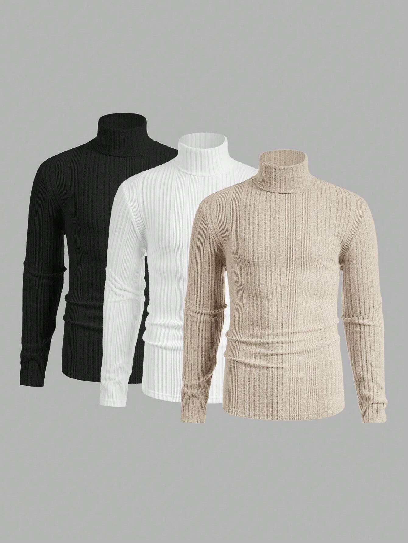 High Neck Ribbed Tee Triplet