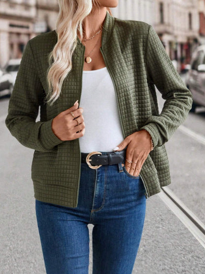 Drop Waist Zip Up Jacket