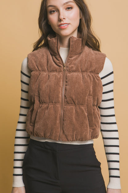 Corduroy Puffer Vest