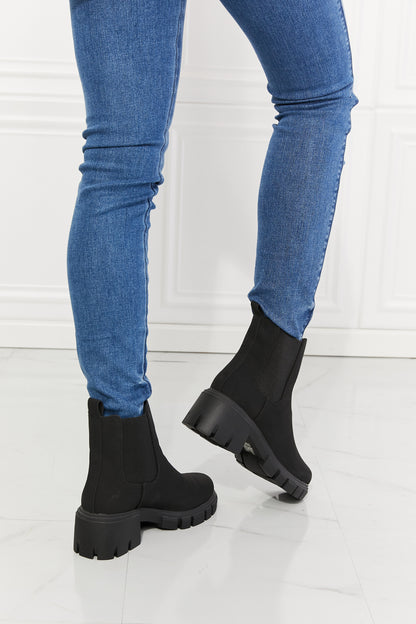 Lug Sole Chelsea Boots in Black