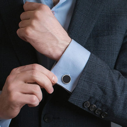 6 Pairs Silver & Black Cufflinks