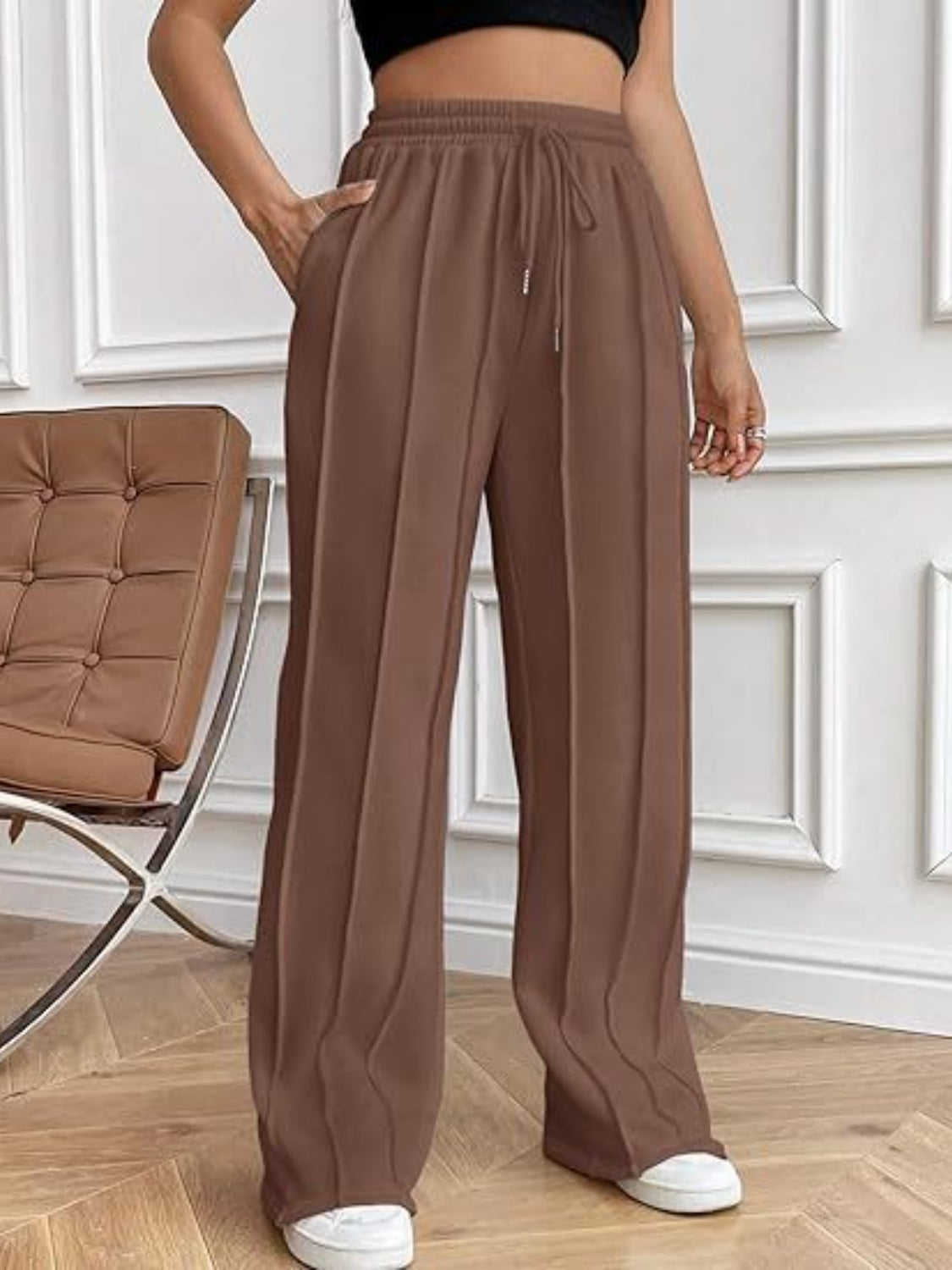 Drawstring Wide Leg Pants