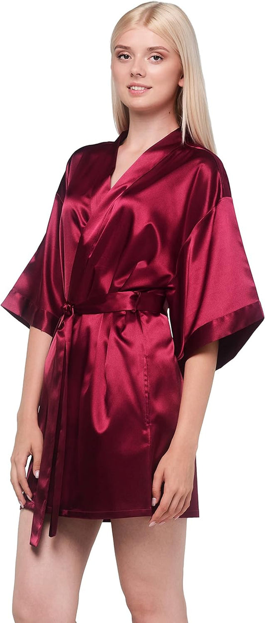 Satin Kimono Robes for Women