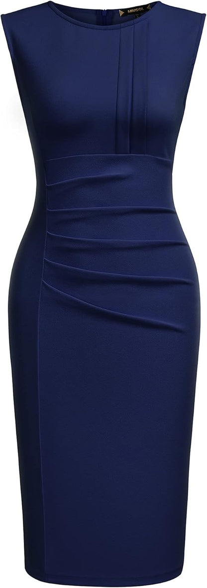 Ruffle Sleeveless Pencil Dress