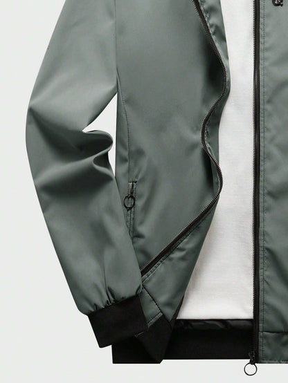 Man Mode Zip Up Bomber Jacket