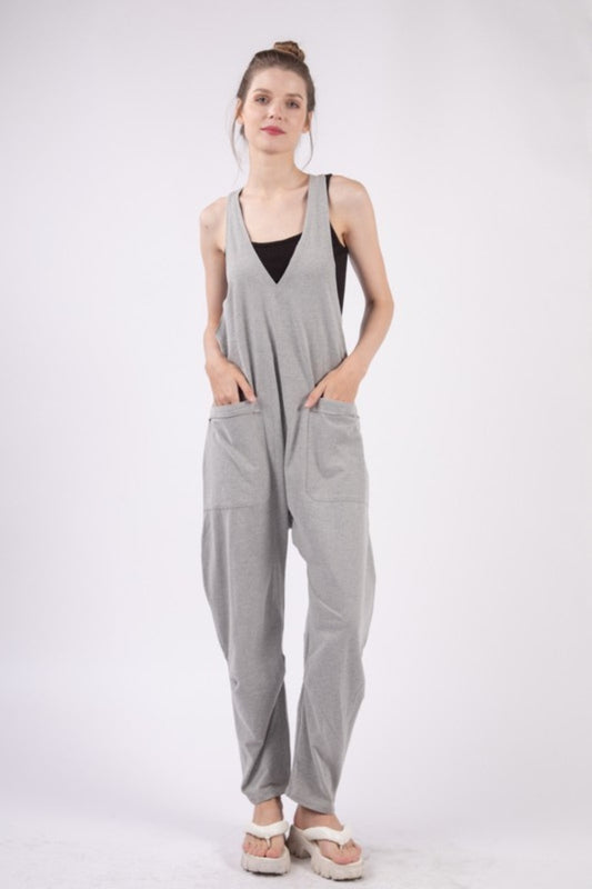 Plunge Sleeveless Jumpsuit