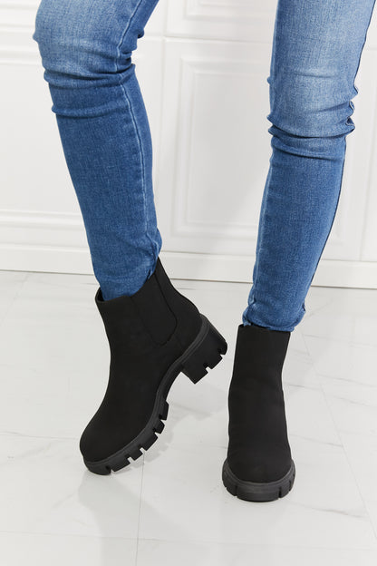 Lug Sole Chelsea Boots in Black